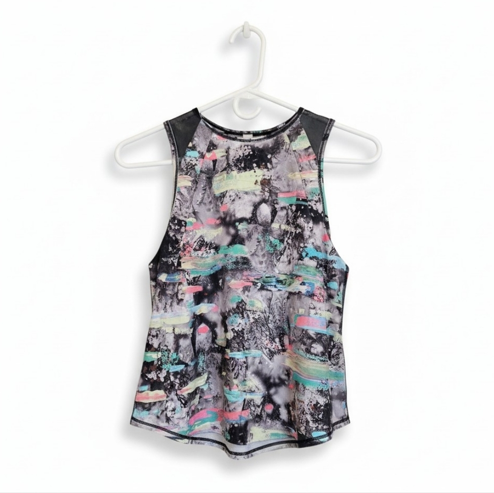 Lululemon Abstract Print Mesh Back Athletic Tank Top Multicolor - Picture 2 of 4